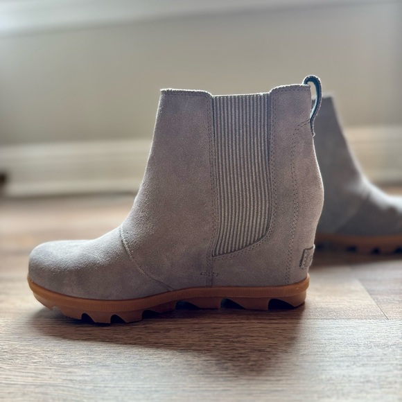 SOREL Women’s Gray Suede Leather Wedge Booties, 8.5 - Picture 3 of 8